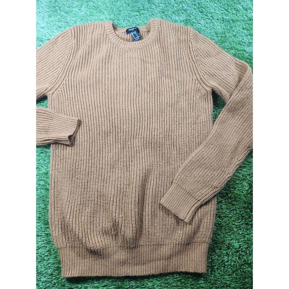 Forever 21 Sweater Mens‎ M Brown Chunky Knit Crew Neck Long Sleeve Pullover